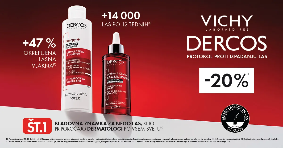 Vichy Dercos proti izpadanju las v novembru -20%