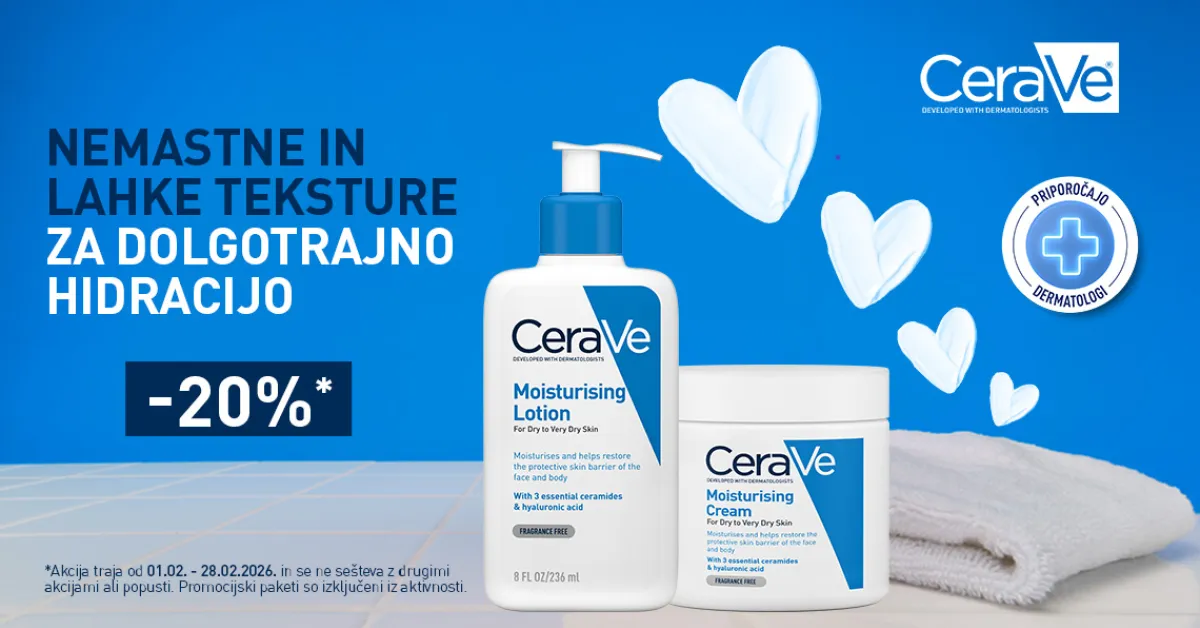 CeraVe nega suhe kože v februarju -20%