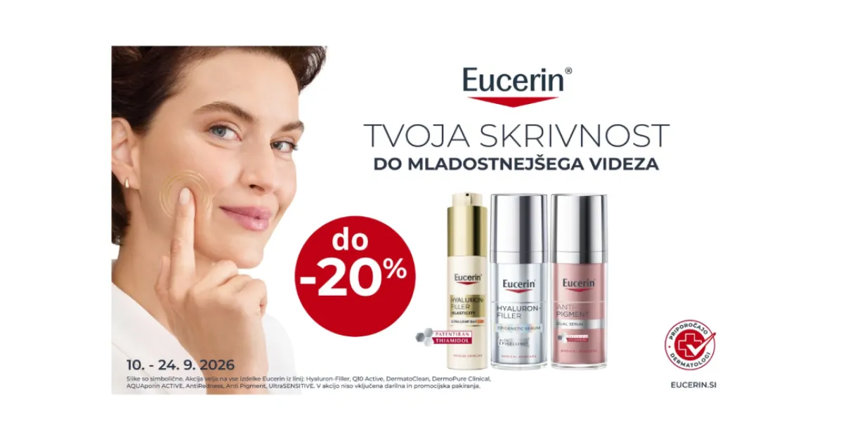 Eucerin izdelki za nego in čiščenje obraza do -20%