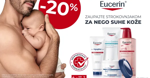 Eucerin izdelki za suho kožo od 4.2.2026 do 17.2.2026 -20%